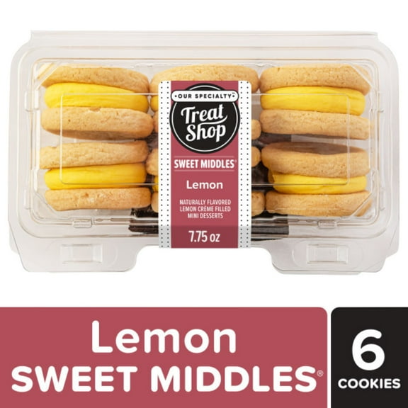 Our Specialty Lemon Sweet Middles Sandwich Cookies - Made in a Peanut and Nut Free Facility, Pack of 12 Sandwich Cookies