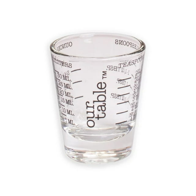 Our Table 1oz Home Bar Clear Measuring Shot Glass, 20 Measurements for
