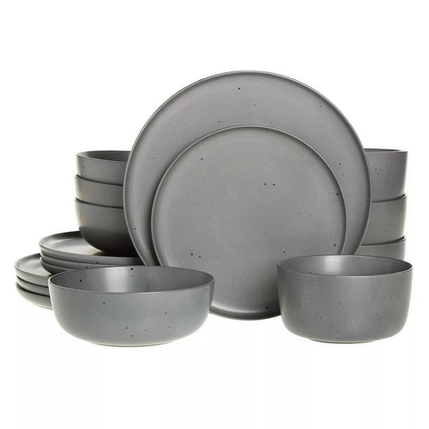 Our Table Landon 16 Piece Stoneware Dinnerware Set in Truffle