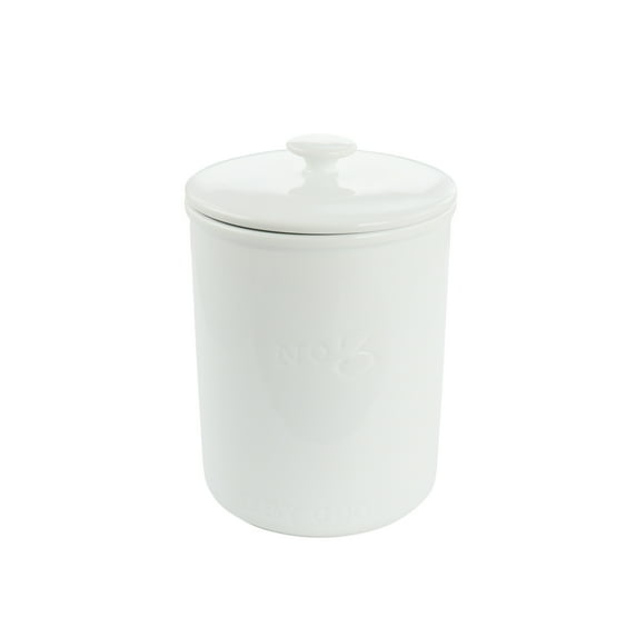 Our Table Porcelain Glossy Cylinder Dry Food Canister with Lid, White