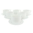 thumbnail image 1 of Our Table Simply White 6 Piece 3.75 Inch Porcelain Cups With Saucers Set, 1 of 2