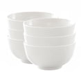 Thomas By Rosenthal Loft Porcelain Cereal Bowls - Set Of 4, 6.25 Inch, Pure White With Textured Lines