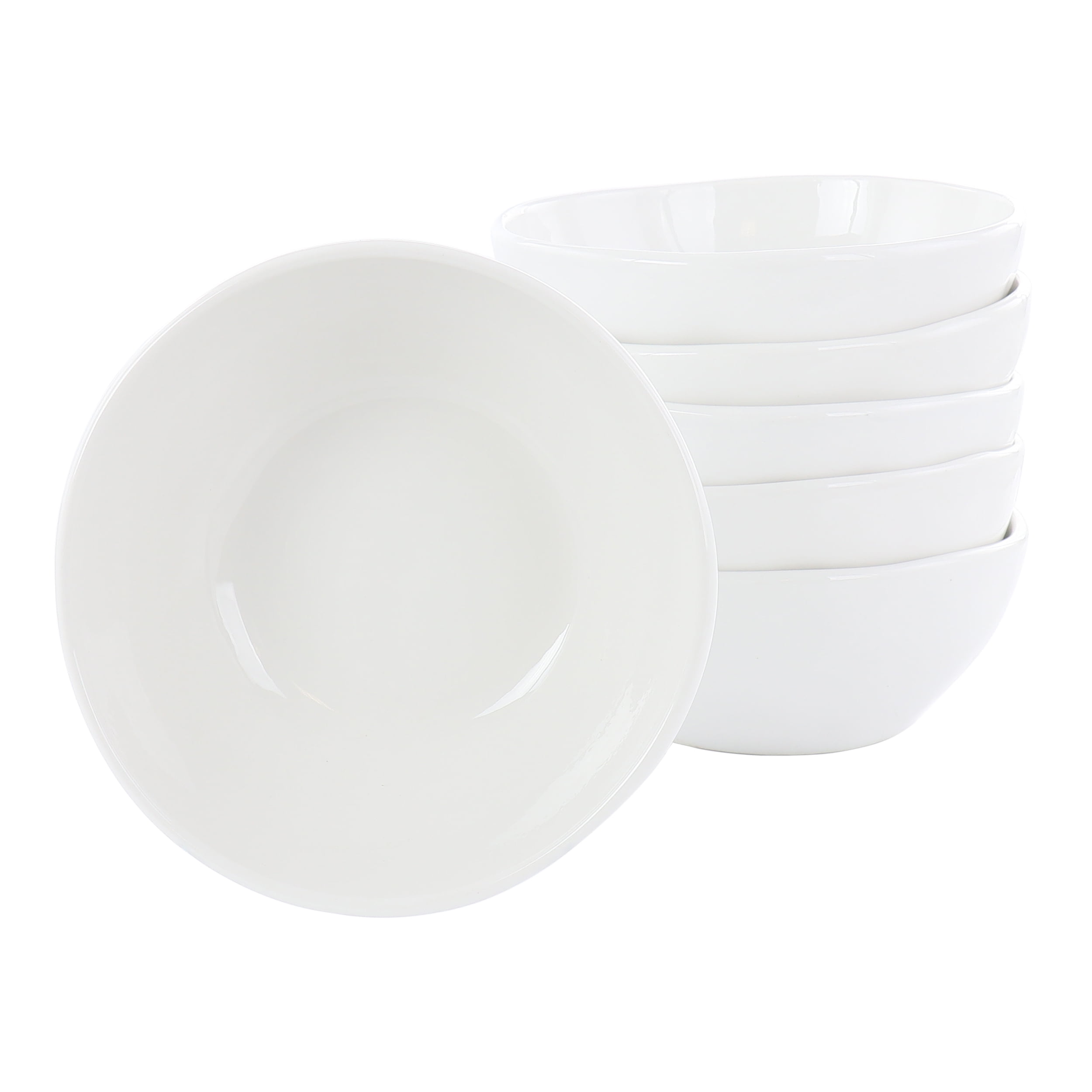 Our Table Simply White 6 Piece 6.25 Inch Organic Texture Porcelain Cereal Bowls