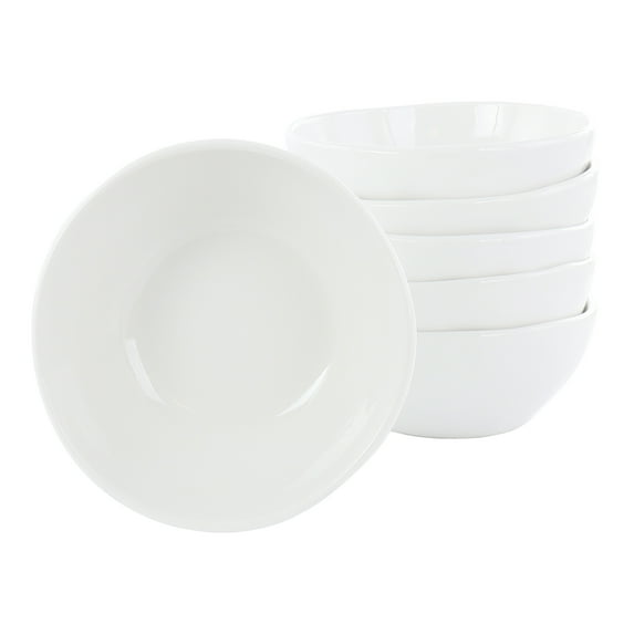Our Table Simply White 6 Piece 6.25 Inch Organic Texture Porcelain Cereal Bowls