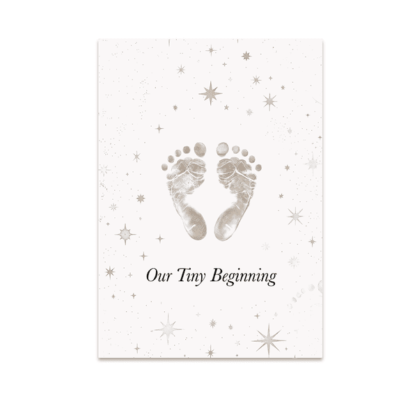 Our Tiny Beginning Baby Footprints Poster - New Parent Nursery Decor - 13x19 Poster Print
