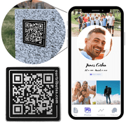 Our Tributes Memorial Webpage and QR Code Memorial Plaque for Loved Ones Cemetery Headstone or Grave Marker; Bereavement Gifts for Loss of Loved One