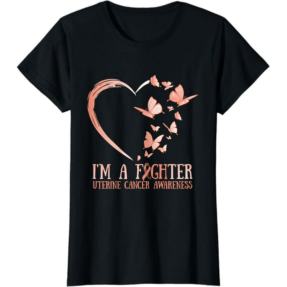 Our UTERINE CANCER Awareness Beautiful Heart Butterflies T-Shirt