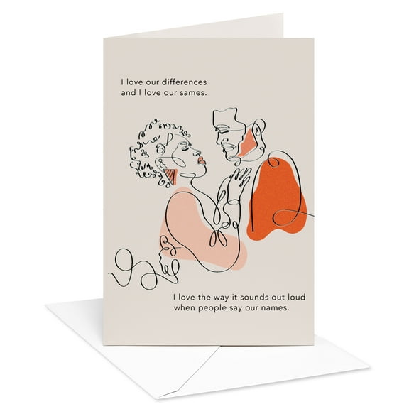 Our Voices Romantic Greeting Card for Spouse (What You're About)
