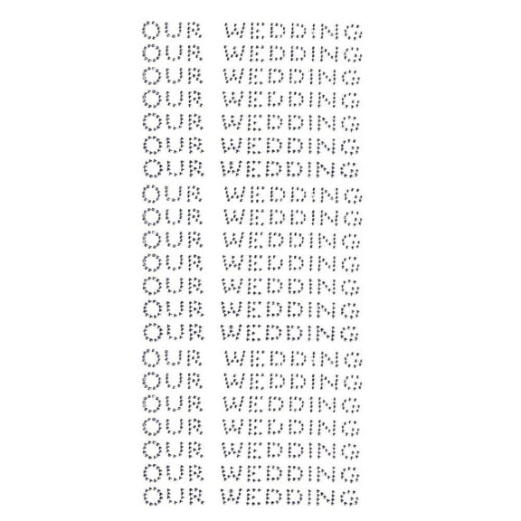 Our Wedding Rhinestone Stickers, 1/2-Inch, 140-Count, Silver