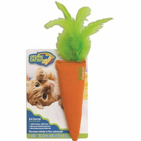 OurPets 100-Percent North American Catnip Filled Carrot Cat Toy 24 Karat Carrot