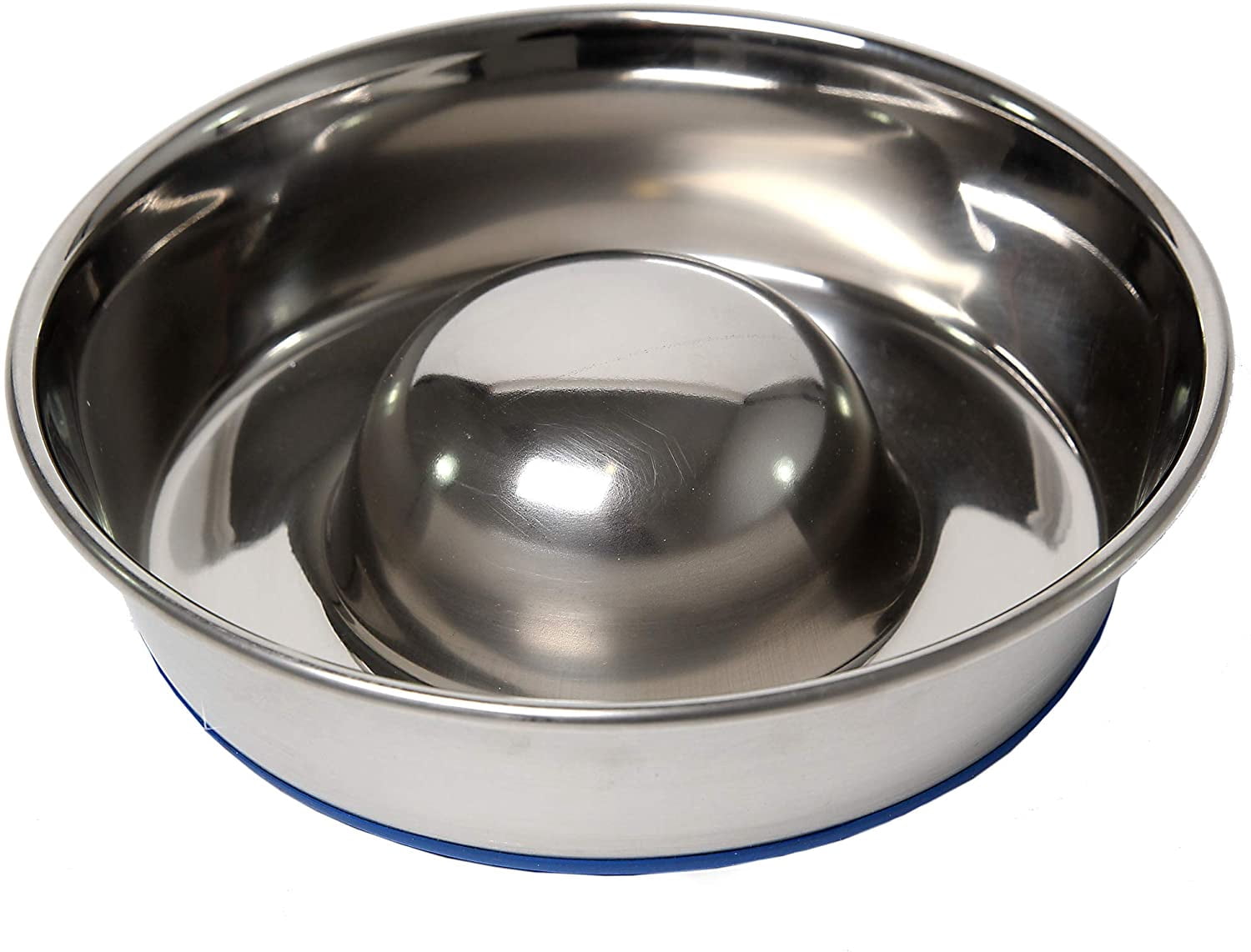 OurPets DuraPet Slow Feed Premium Stainless Steel Dog Bowl, Silver, Small (2040010300)