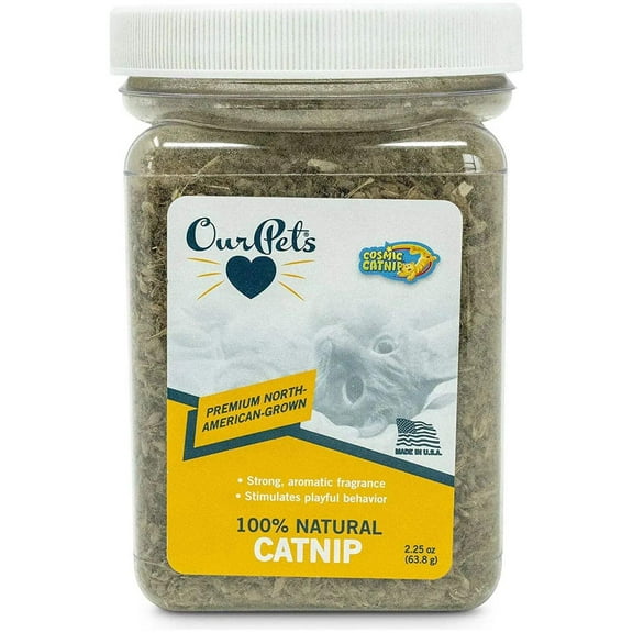 OurPets PREMIUM North-American Grown Catnip 2.25 oz Jar Cosmic Catnip for Cats