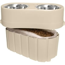 OurPets Store-N-Feed Adjustable Elevated Dog Food and Water Feeder with Dog Food Storage, 6.75 Cups