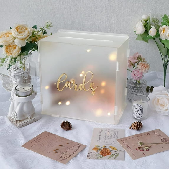 OurWarm Frosted Acrylic Wedding Decorative Box