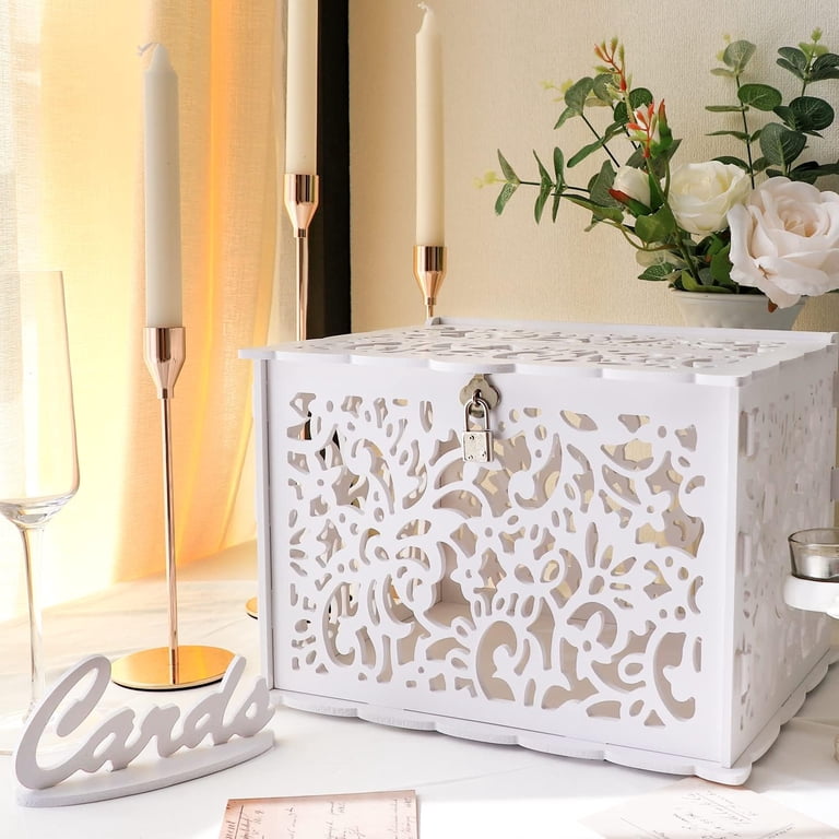 Reception Card Box With Thank You Sign Acrylic Wedding Card Box With ...