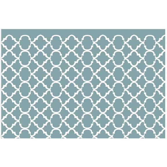 OurXmas Aquarium Background Fish Tank Decoration-PVC Adhesive Poster Sticker,Geometric Moroccan Trellis Green and White Lattice Wallpaper Backdrop Paper Cling Decals Sticker