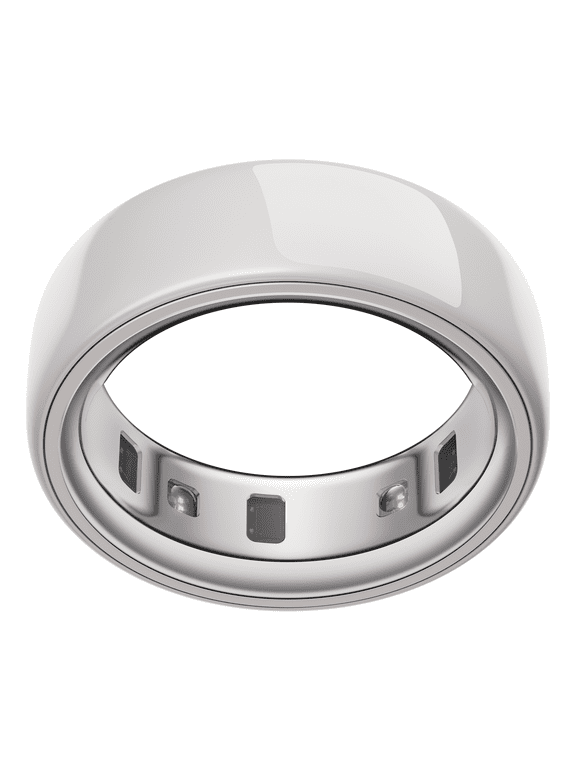 Ring 4 Ceramic, Cloud, Size 8, Smart Wearable, Sleep, Fitness & Heart Rate Tracker, 8-Day Battery (Size Before You Buy)