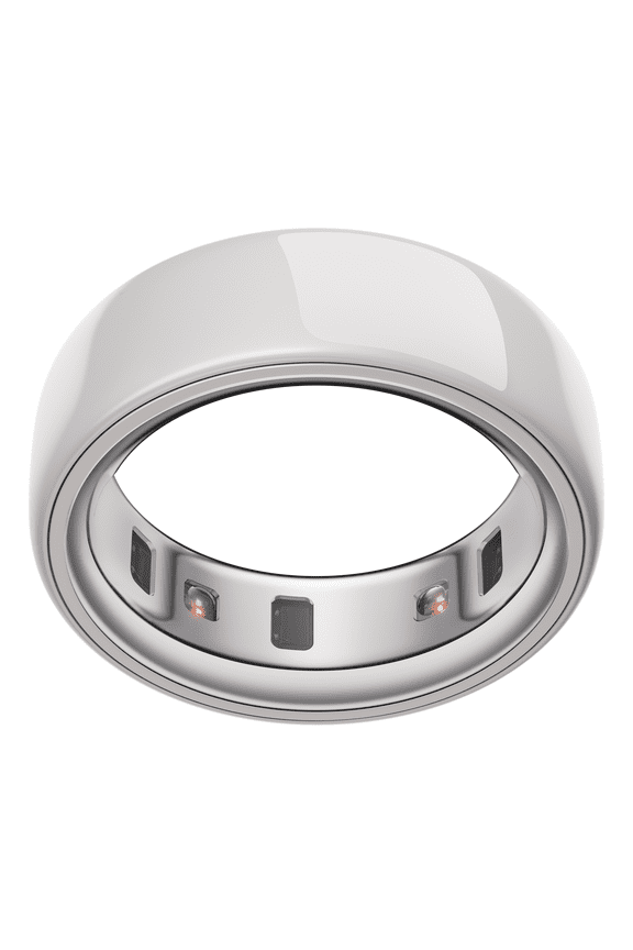 Ring 4 Ceramic, Cloud, Size 9, Smart Wearable, Sleep, Fitness & Heart Rate Tracker, 8-Day Battery (Size Before You Buy)
