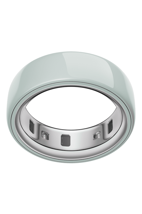 Ring 4 Ceramic, Tide, Size 7, Smart Wearable, Sleep, Fitness & Heart Rate Tracker, 8-Day Battery (Size Before You Buy)