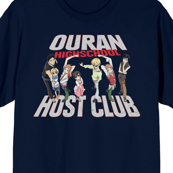Ouran High School Host Club Characters Navy Blue Short Sleeve Tee-XL ...