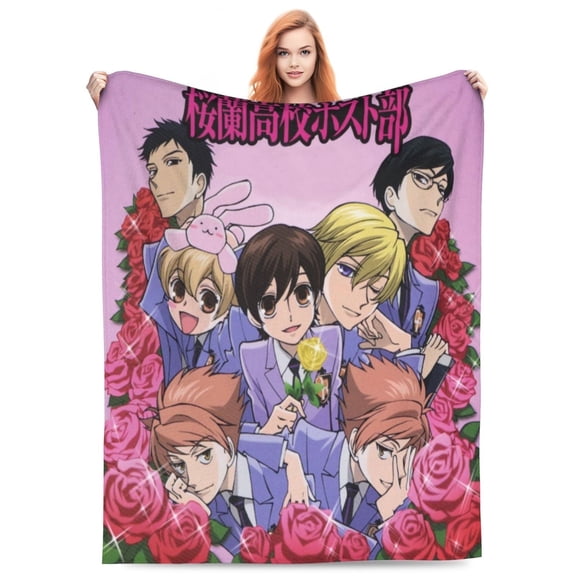 Ouran High School Host Club Flannel Blanket Funny Ultra-Soft Micro Warm Throw Blanket Fleece Blanket Interesting Gift 50"X40"
