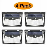 EXGREEM Ourdoor LEDs Solar Wall Lights, 208 LED Outdoor Motion Sensor Light Wireless LED Wall Lamp pack of 4