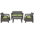 thumbnail image 1 of Ourea 4PC Espresso Conversation Patio Set with Sage Green Cushion, 1 of 12