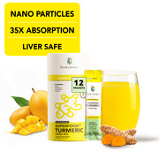 OurJrney Nano Turmeric Curcumin Drink Powder Supplements–Mango Flavor Daily Morning Routine Immunity Wellness Shot , Gut Health & Joint Support - No Added Sugar, Vegan, Gluten-Free, Non-GMO-12 Sachet