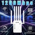 thumbnail image 1 of Ourlife 2026 Dual Band WiFi Range Extender, 2.4GHz & 5GHz Signal Booster Repeater with 1200Mbps Speed, Wall-Through WiFi Amplifier, Covers up to 10000 Sq.ft (White), 1 of 10