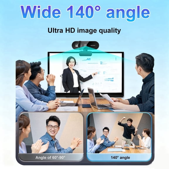 Ourlife 4K USB Webcam with Auto Focus & Microphone for Laptop/PC, Plug and Play HD Web Camera for Online Classes, Video Conferencing & Live Streaming, Black