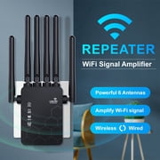 Ourlife 6 external antenna Network, 2026 WiFi Extender Wireless Dual-Band WiFi Repeater 1200Mbps, Signal Amplifier Extender Router Long Distance, Black.