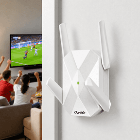 Ourlife AX3000 Wifi 6 Range Extender, 3000Mbps High Speed Wifi Extender for Home, 20,000 Sq.ft Coverage, Dual Band 2.4G/5G, Easy Setup, White.