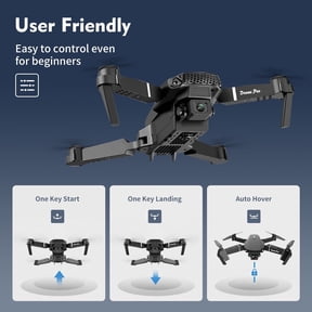Ourlife Dual Camera Drone with 2.4" Screen Remote, 1000mAh Rechargeable Battery HD RC Quadcopter with Live View Display for Beginners & Adults,Black.