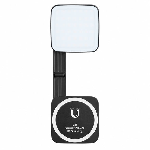Ourlife Magnetic Pocket LED Fill Light, Rechargeable Phone Selfie Lamp, 3 Color Temperatures, Black