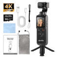 thumbnail image 1 of Ourlife Pocket Vlogging Camera with 2-Axis Gimbal, 330° Rotating Head, 1.72" Touchscreen, AI Face Tracking, 2400mAh Battery, 64GB U3 Kit, Black, 1 of 10