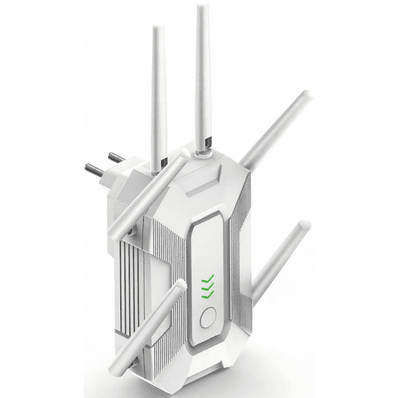 Ourlife WiFi 6 Range Extender 3000Mbps, Dual Band 2.4GHz & 5.8GHz Wireless Signal Booster, Internet Repeater and AP Mode with 6 High-Gain Antennas and Ethernet Port (White)