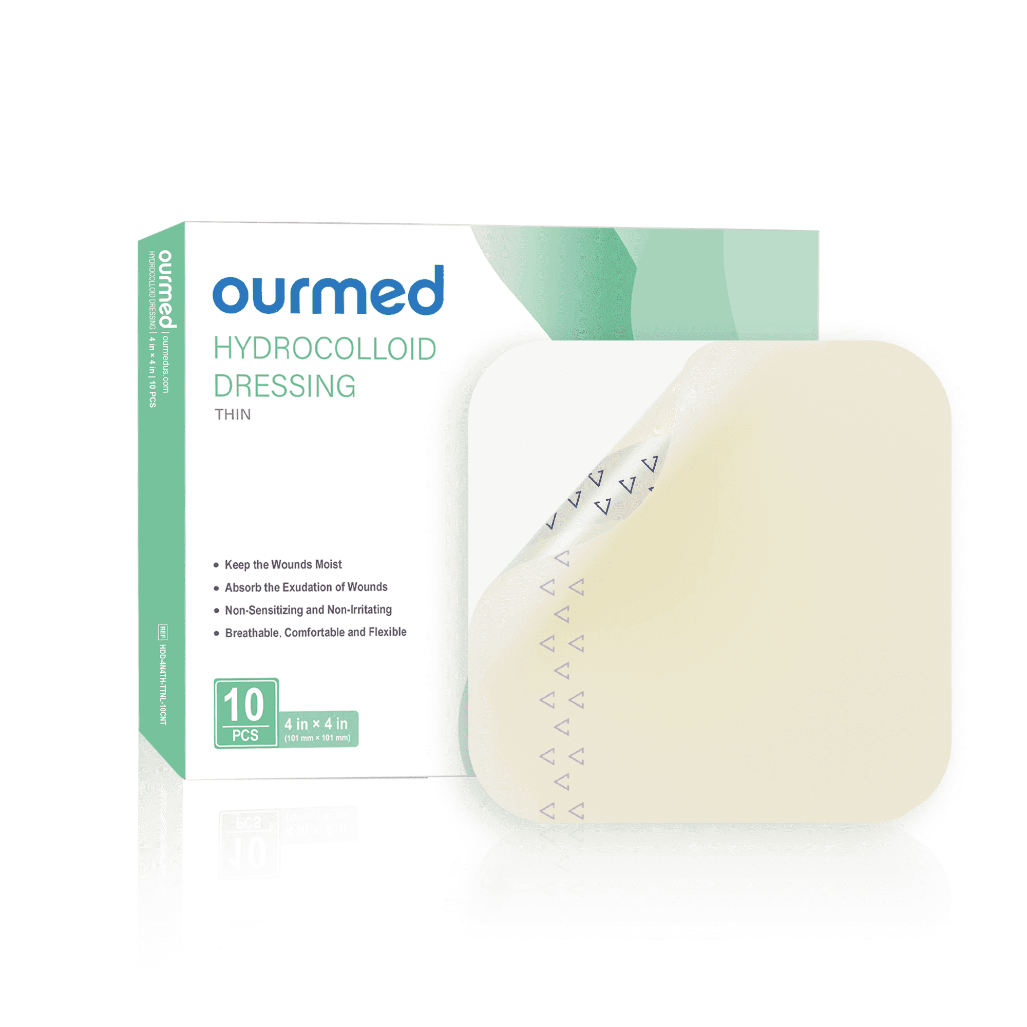 ourmed Hydrocolloid Dressing 4"x4" Large Sterile Moist Wound Bandages - Walmart.com ourmed Hydrocolloid Dressing 4"x4" Large Sterile Moist Wound Bandages - Walmart.com