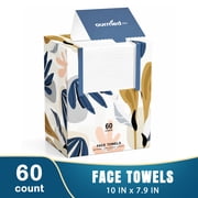 Ourmed Life 60Ct Dry Face Towels Disposable 7.9"×10" Facial Washcloths Cleansing Wipes Lint‑Free Sensitive‑Skin Care
