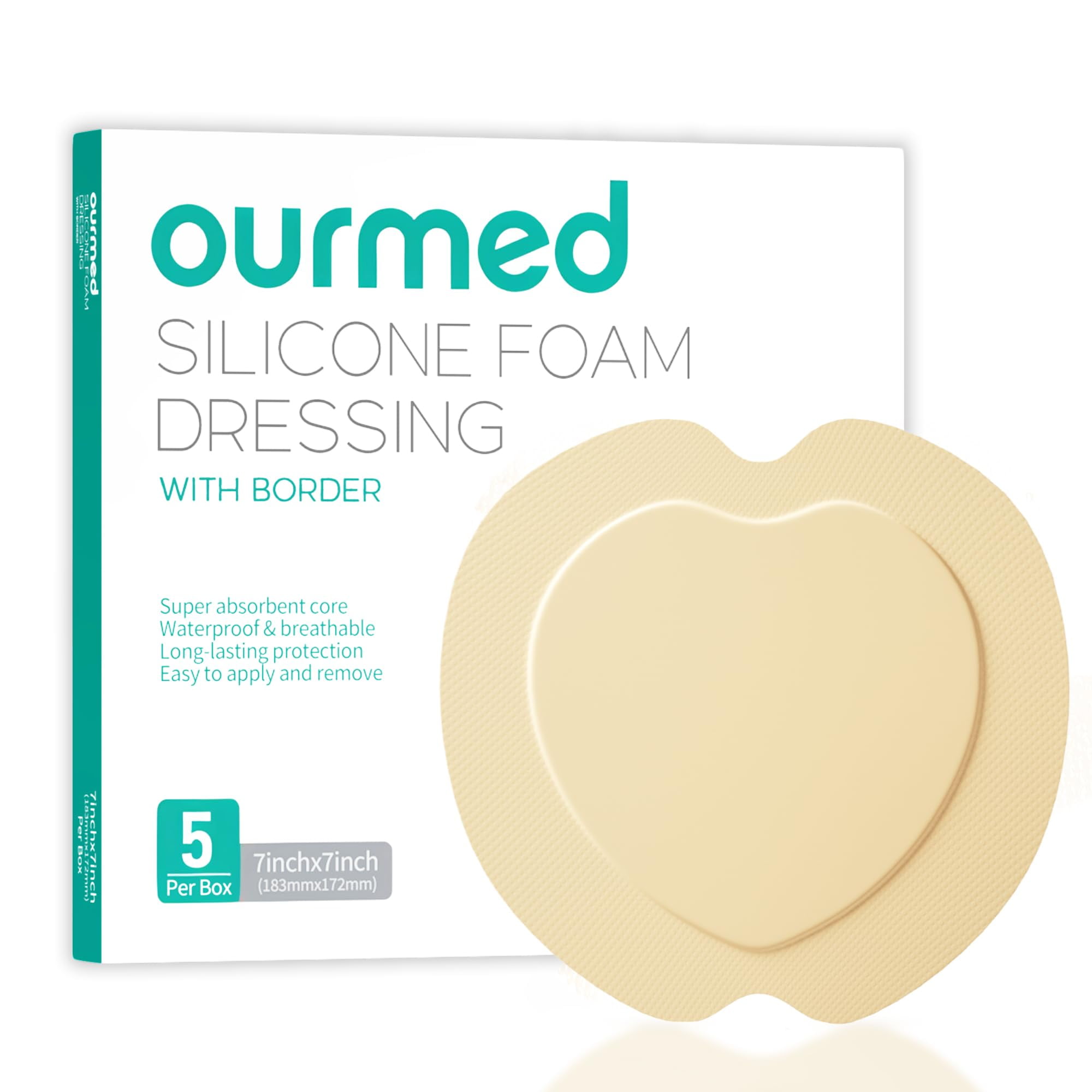 Ourmed Sacrum Silicone Foam Dressing with Border Sacral Wound