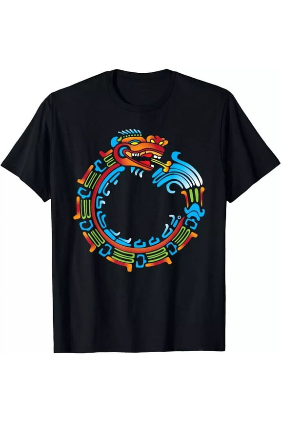 Ouroboros Quetzalcoatl Feathered Serpent Aztec Mayan T-Shirt S-5XL