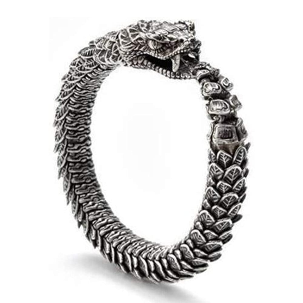 Dan's Collectibles Ouroboros Snake Serpent Resizable Ring Silver Eating ...