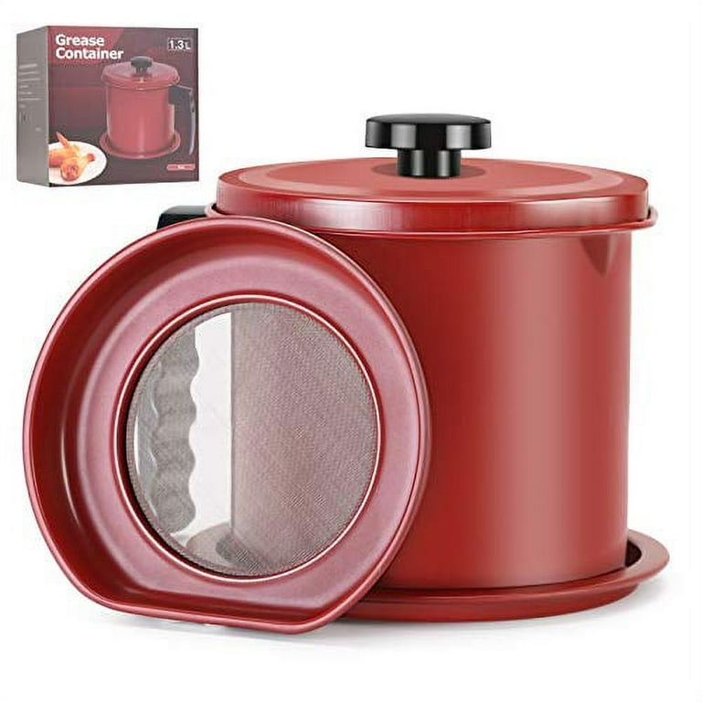 Bacon Grease Container With Strainer 1.3l / 5.2 Cups Oil Storage