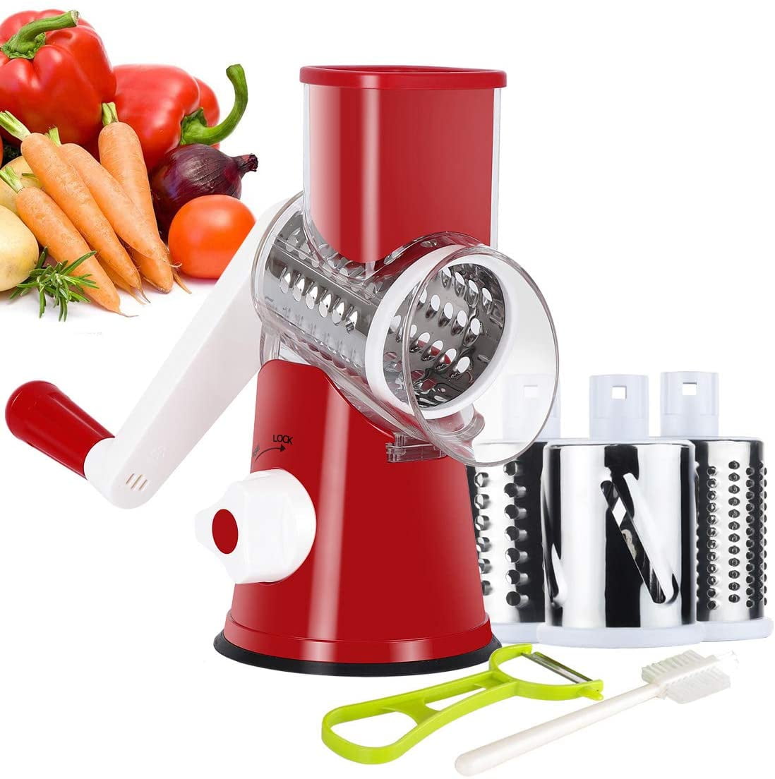  Ourokhome Manual Food Processor with Cheese Grater Zester for  Lemon, Vegetable, Ginger, Garlic, Onion: Home & Kitchen