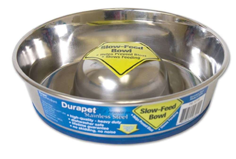 OurPets DuraPet Slow Feed Premium Stainless Steel Dog Bowl