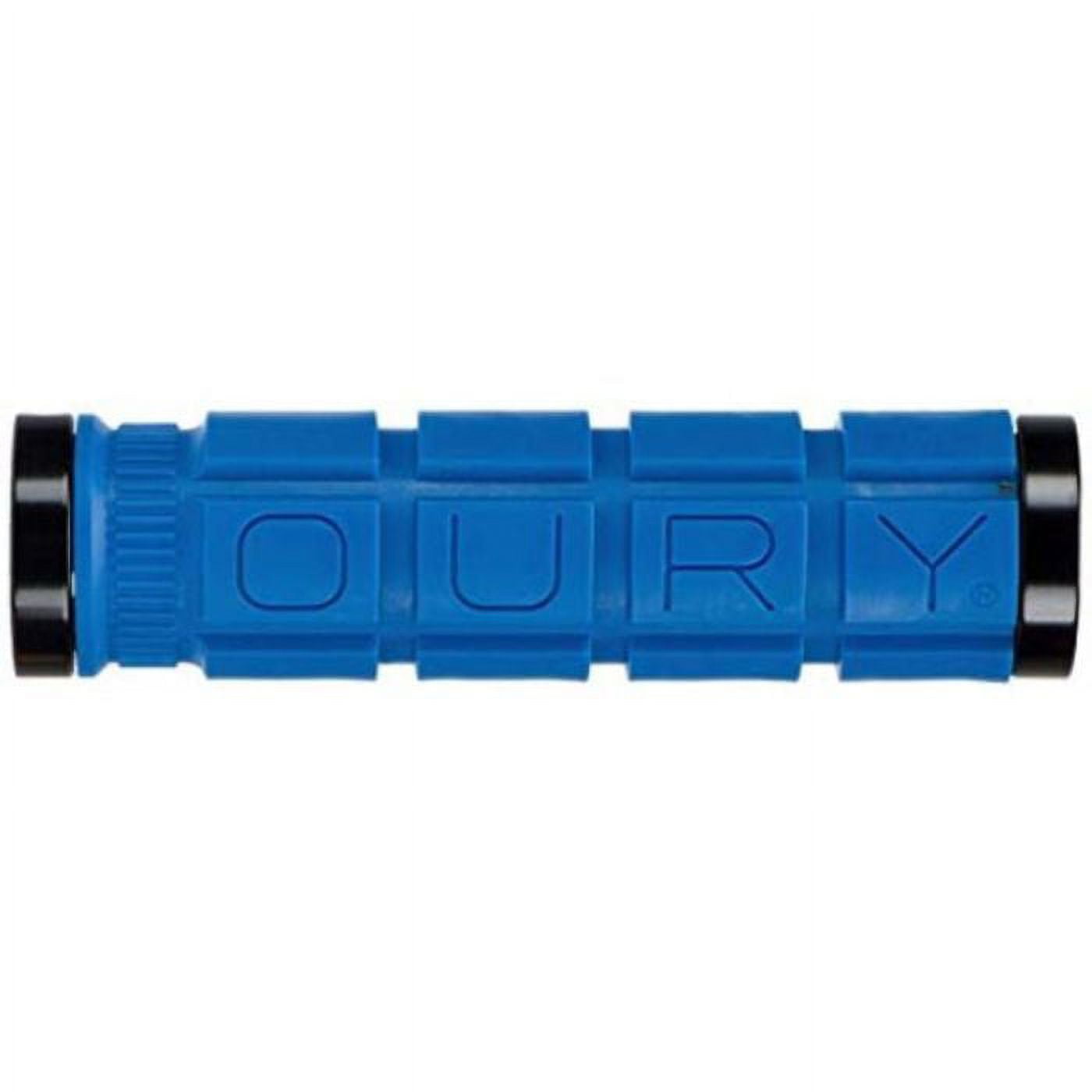 Oury Lock-On Bike Grips - Blue, Round Shape, 120mm Length