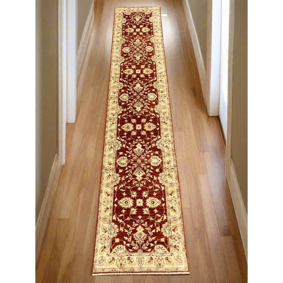 Oushak Chobi Runner 2' 6"X13' Handmade Wool Rug # 14340