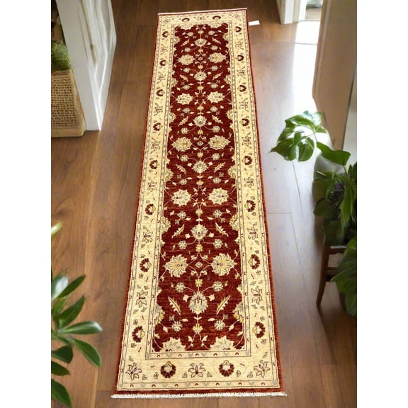 Oushak Chobi Runner 2' 7"X10' Handmade Wool Rug # 14342