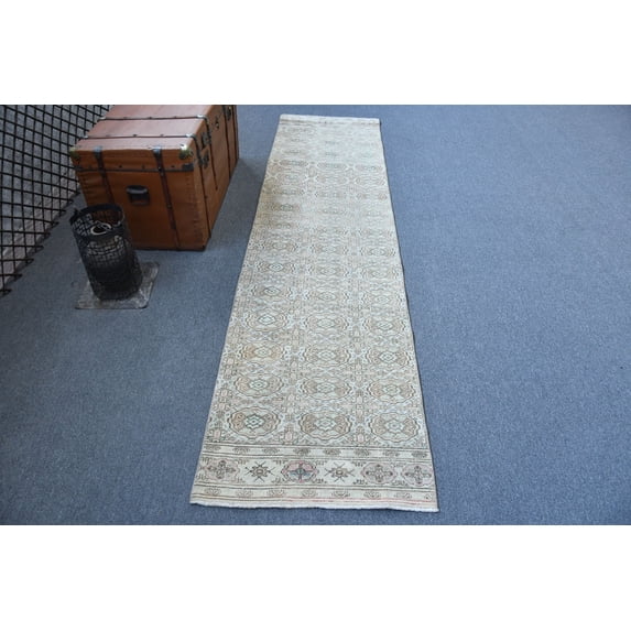 Oushak Rug, Turkish Rug, 2.3x9.3 ft Accent Rugs, Vintage Rug, Brown Bedroom Rugs, Rugs For Nursery, Decorative Kitchen Rug