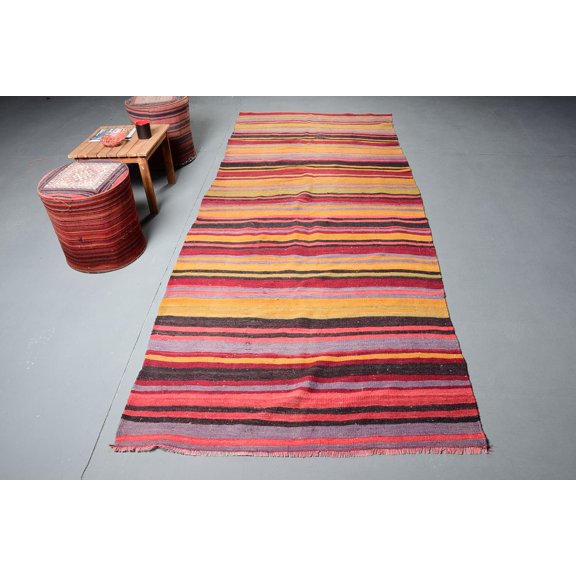 Oushak Rug, Turkish Rug, Boho Rug, 4.2x10.7 ft Runner Rug, Kilim, Moroccan Rugs