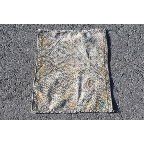 Oushak Rugs, Floor Rug, 1.3x1.5 ft Small Rug, Vintage Rugs, Turkish Rugs